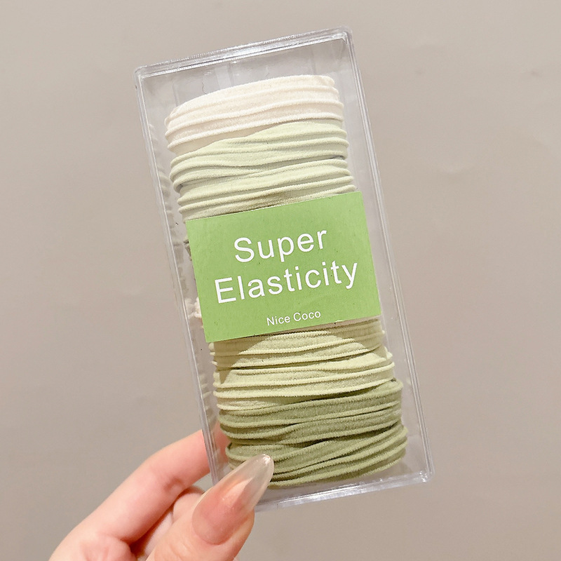 Rosa suave y ceroso sin dañar la cuerda para el cabello para mujer, banda de goma duradera de alta elasticidad, funda de cuero, cuerda para el cabello de cola de caballo alta, lazo para el cabello para niños