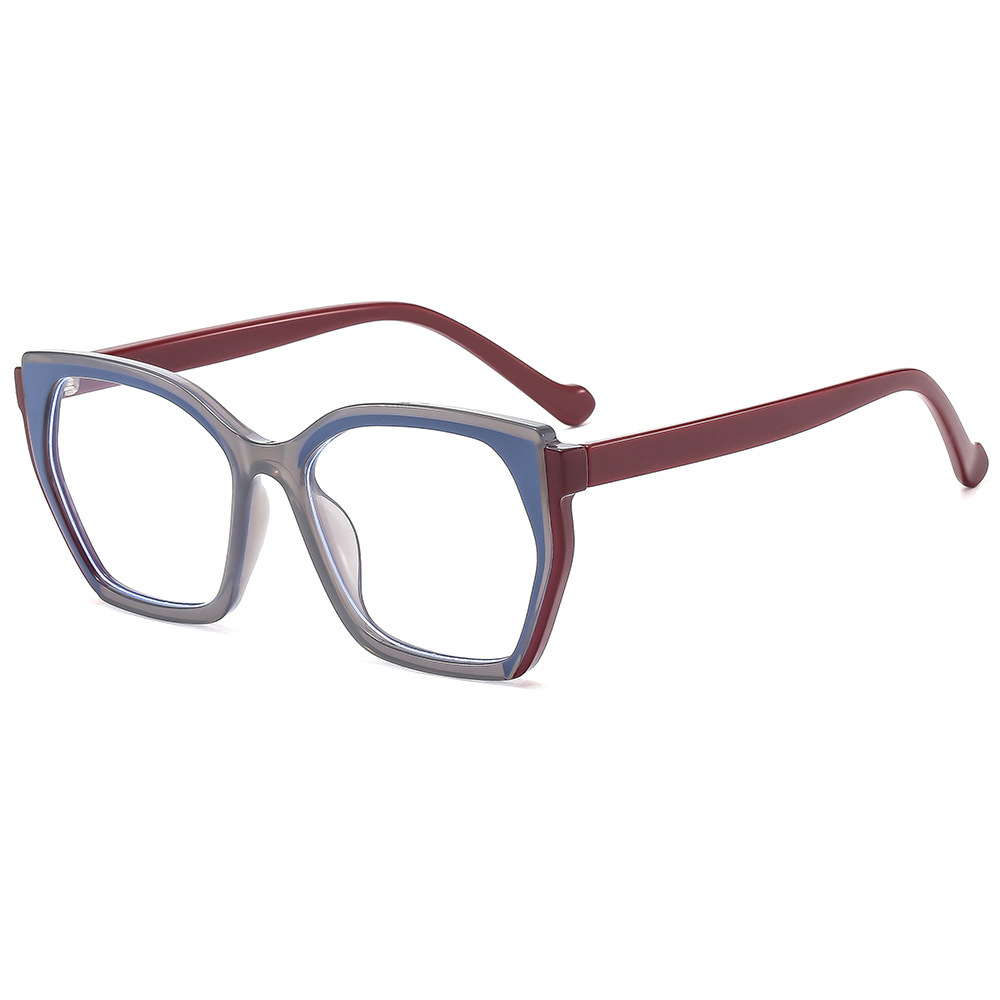 Pie azul rojo/rojo pintado a través del gris