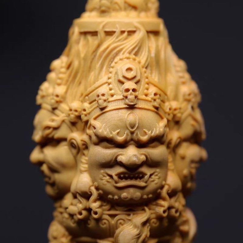 黄杨木雕刻随身盘玩男士木质手把件把玩文玩金刚降魔杵汽车小挂件|undefined