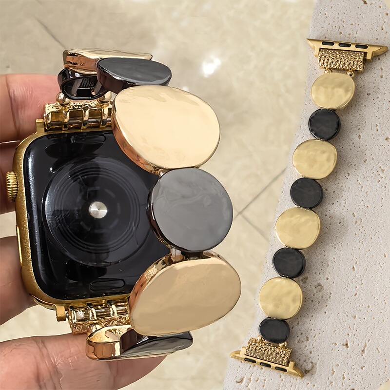 Cross-border new metallic smart watch band, compatible with Apple Watch S10987SE321, Samsung, and Huawei, 20/22mm