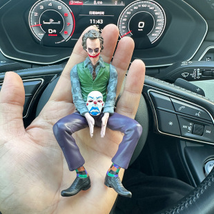 Heath Ledger Marvel DC Suicide Squad Clown Roof Sitting Posture Car Hand-made Model Ornaments Birthday Gift