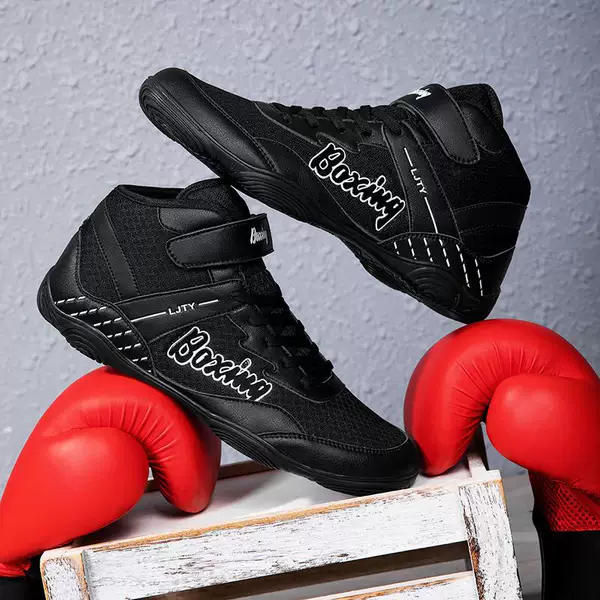 2025 Adult Wrestling Shoes, High-Top Boxing Shoes, Men's and Women's Sanda Fighting Training Shoes, Fitness Weightlifting Martial Arts Shoes