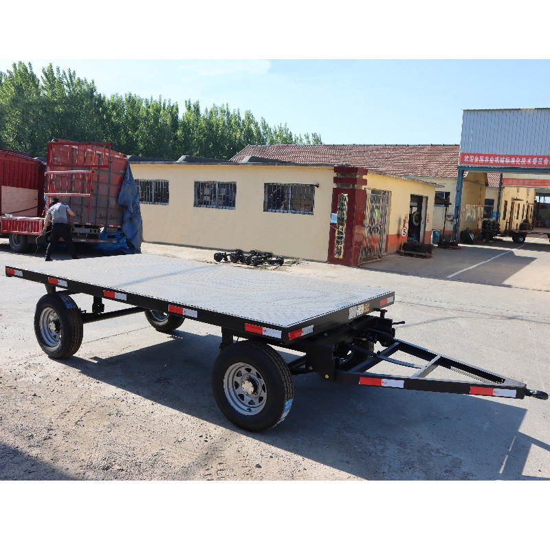 Traction flat trailer heavy four-wheel load 2 tons emergency lighting warehouse with cargo transfer moving turnover platform