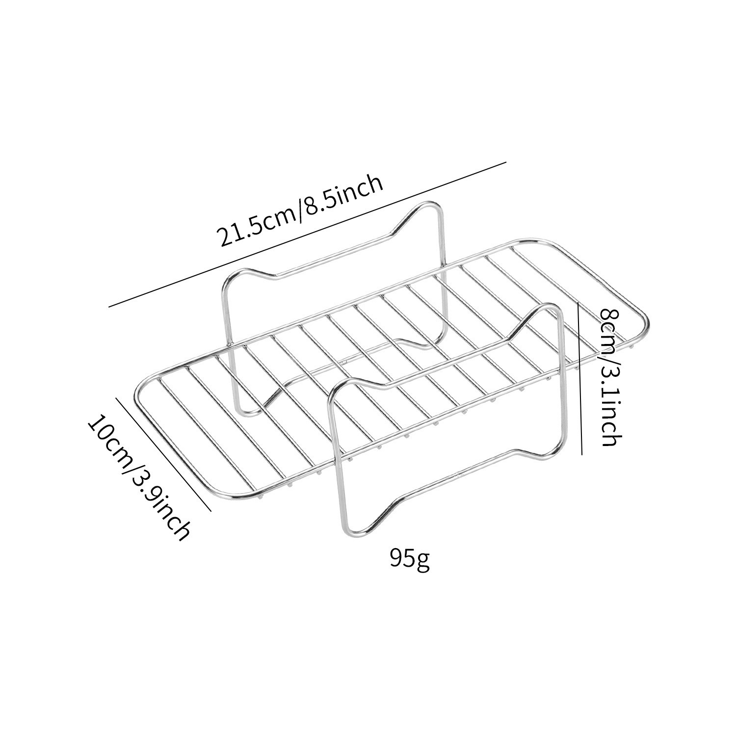 Ventas transfronterizas 201 accesorios de freidora de aire multifuncional rectangular de acero inoxidable parrilla de parrilla doméstica de doble capa marco de vapor
