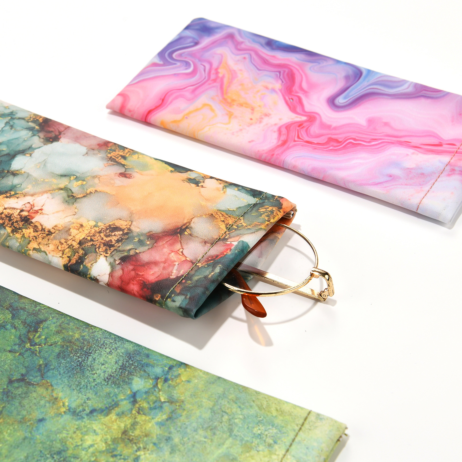 30g Weight Glasses Pouch Classification PU Material Printing, Abstract Pattern Unisex Gender Classical, Vintage Style Style Classical Vintage Style Printing Abstract PU Unisex Glasses Pouch 3