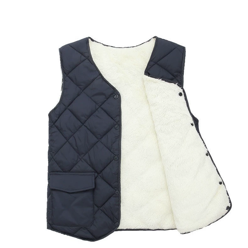 2023 Мужской внутренний пуховый жилет на флисовой подкладке для мужчин среднего и пожилого возраста, теплый облегающий жилет из овечьего флиса для мужчин