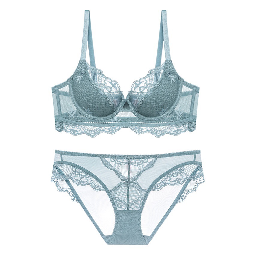 Sujetador cubierta francés europeo y americano encaje superior soporte lateral colección pecho puro deseo de las mujeres pequeño pecho Sujetador push up fino ropa interior traje