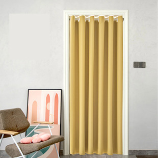 Door Curtain Partition Curtain Rod Complete Set of Home Punch-Free 2022 New Air-Conditioning Curtain Bedroom Bay Window Curtain