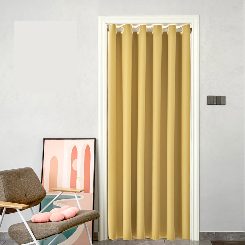 门帘隔断帘窗帘杆一整套家用免打孔2022新款空调布帘卧室飘窗帘子