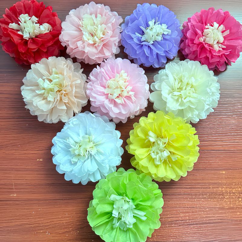新品厂家直销婚礼派对橱窗装饰用品花蕊纸花双色纸花球花蕊纸花球|undefined