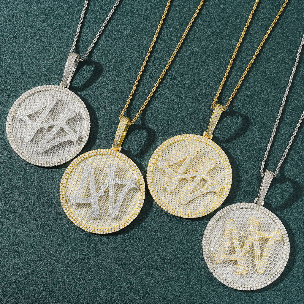 Rotatable Pendant Necklace For Men Solid Zircon Hip Hop Style_voghion.com