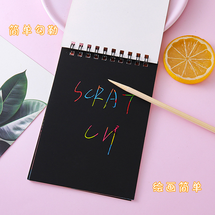 Libro de raspado de bricolaje para niños, pintura de raspado de graffiti de colores creativos, papel de raspado de arte de jardín de infantes, regalo de premio para estudiantes