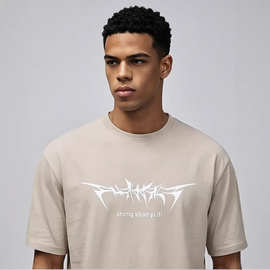 圣亚洛品牌|欧美跨境纯色基础款260克重磅短袖T恤衫宽松百搭上衣