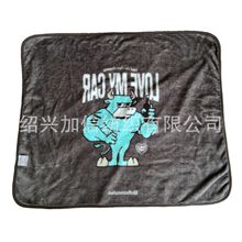 定位印花渗透法兰绒毯子促销汽车礼品毯膝盖毯无纺布收纳袋便携式