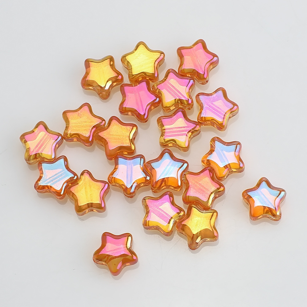 Nuevo colorido estrella de cinco puntas 8MM agujero medio colgante de cristal de bricolaje hecho a mano con cuentas de accesorios de joyería al por mayor image 15