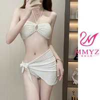 Bikini сплит купальник женский бикини фартук сексуальный набор новый европейский и американский праздник 2024 купальник женский