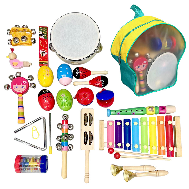 Conjunto de instrumentos musicales, instrumentos de percusión para niños, jardín de infantes para niños, música para bebés, ayudas para la educación temprana, juguetes Orff, rompecabezas
