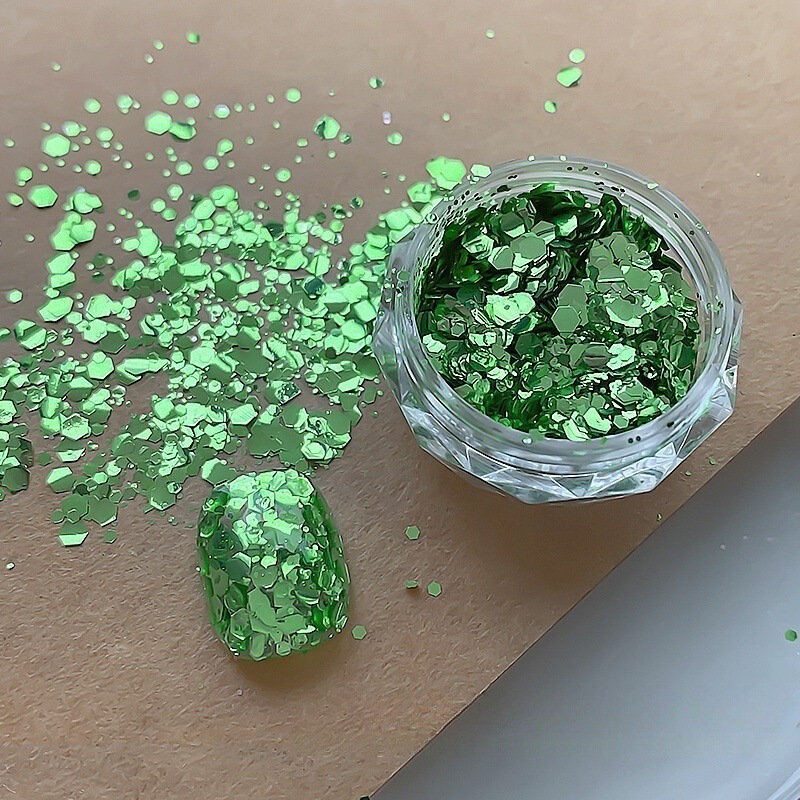 彩色亮片美甲饰品爆闪超薄闪粉亮片脚趾甲显白贴片穿戴甲指甲装饰|undefined