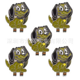 高尔夫帽夹 汪汪帽夹 带磁性可拆卸马克 球位标记礼品 高尔夫配件