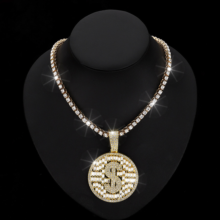 Europa y Estados Unidos Hip Hop Diamante Collar Collar Hip Hop Cross-Border Collar Accesorios Hip Hop Cool Exagerated