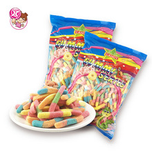 批发酸砂彩虫橡皮糖QQ软糖散装混合果汁糖果摆摊商超儿童零食跨境