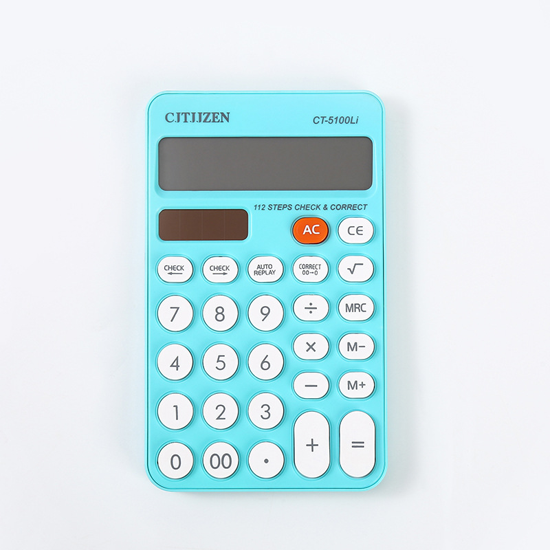 CT-5100Li simple de pantalla grande de 12 bits de la computadora mini portátil de la oficina del estudiante calculadora solar