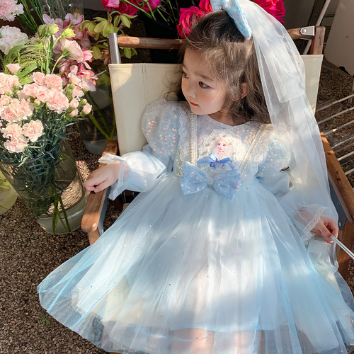 Girls Princess Dress 2024 New Lolita Baby Spring and Autumn Girls Children's Clothing Spring Skirt Children's Dress