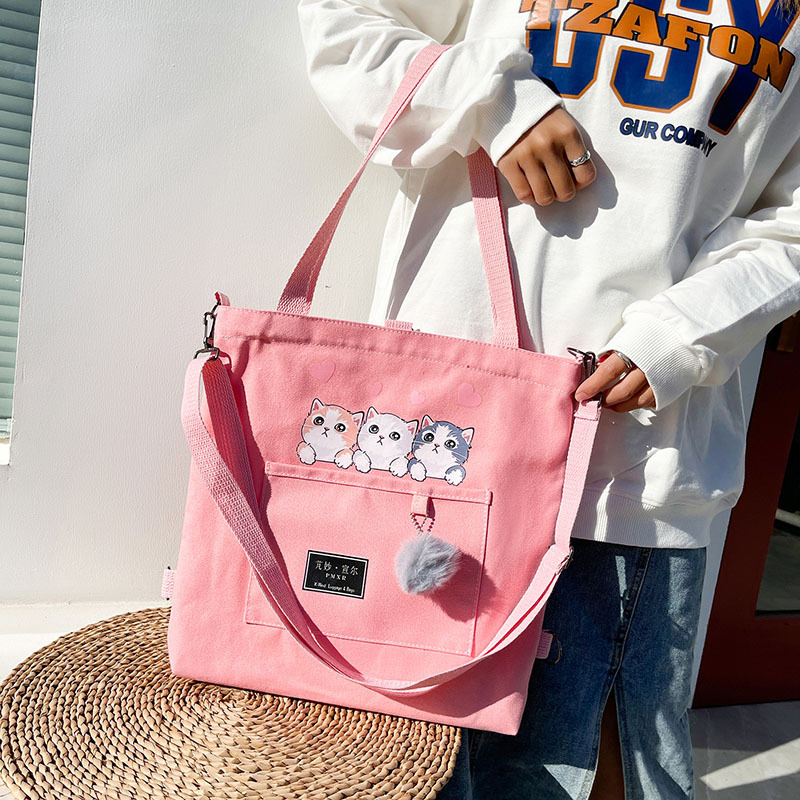 Large-capacity canvas bag 2024 new style fashionable and trendy student class bag, Korean-style simple tutorial bag, one-piece consignment undefined