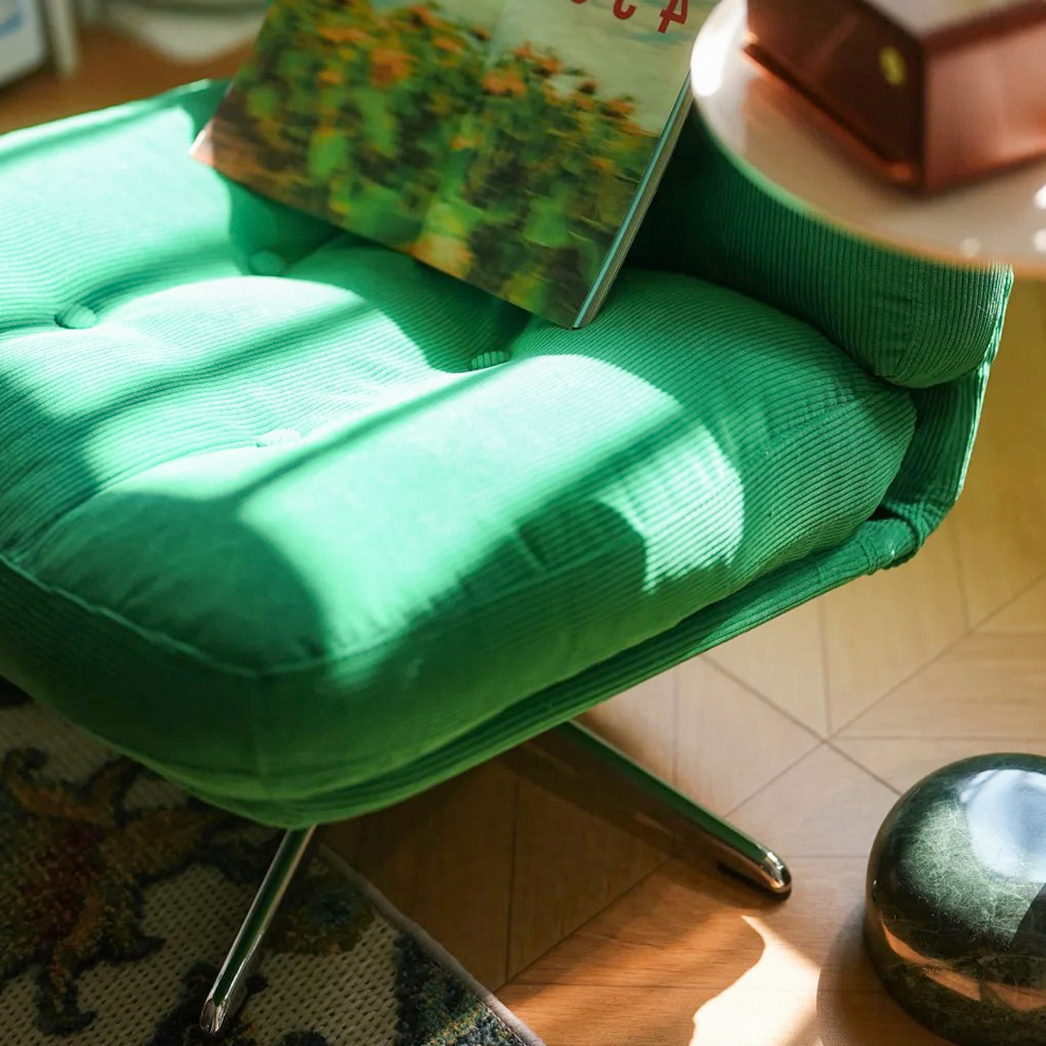 バウハウスモダンシンプルなリビングルームシングルレイジーソファ回転可能な小さなアパートの寝室のバルコニー昼休みリクライニングチェア