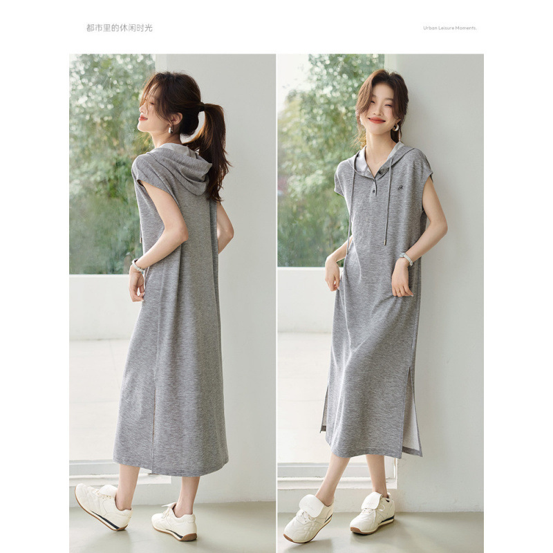 Casual, Versatile, Fashionable Drawstring Hooded Embroidered Loose and Comfortable Dress, New Summer Dress This Year Casual, Versatile, Fashionable Drawstring Hooded Embroidered Loose and Comfortable Dress, New Summer Dress This Year