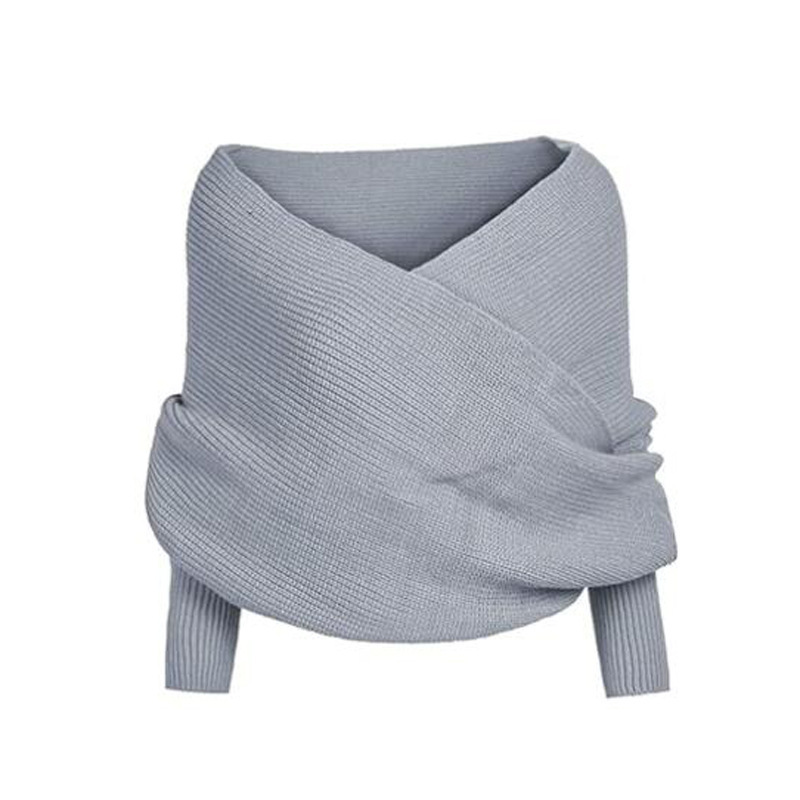 Cross-border men's and women's knitted shawl sweater multi-purpose autumn and winter solid color scarf with sleeves cape suitable for all kinds of parties