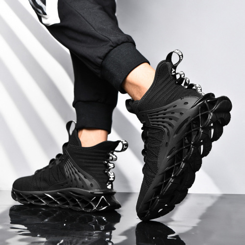 New Cross-border Large Men's Casual Sports Knife Edge Sole Fashion Korean Version Woven Youth Running Shoes Direct Manufacturer Sale