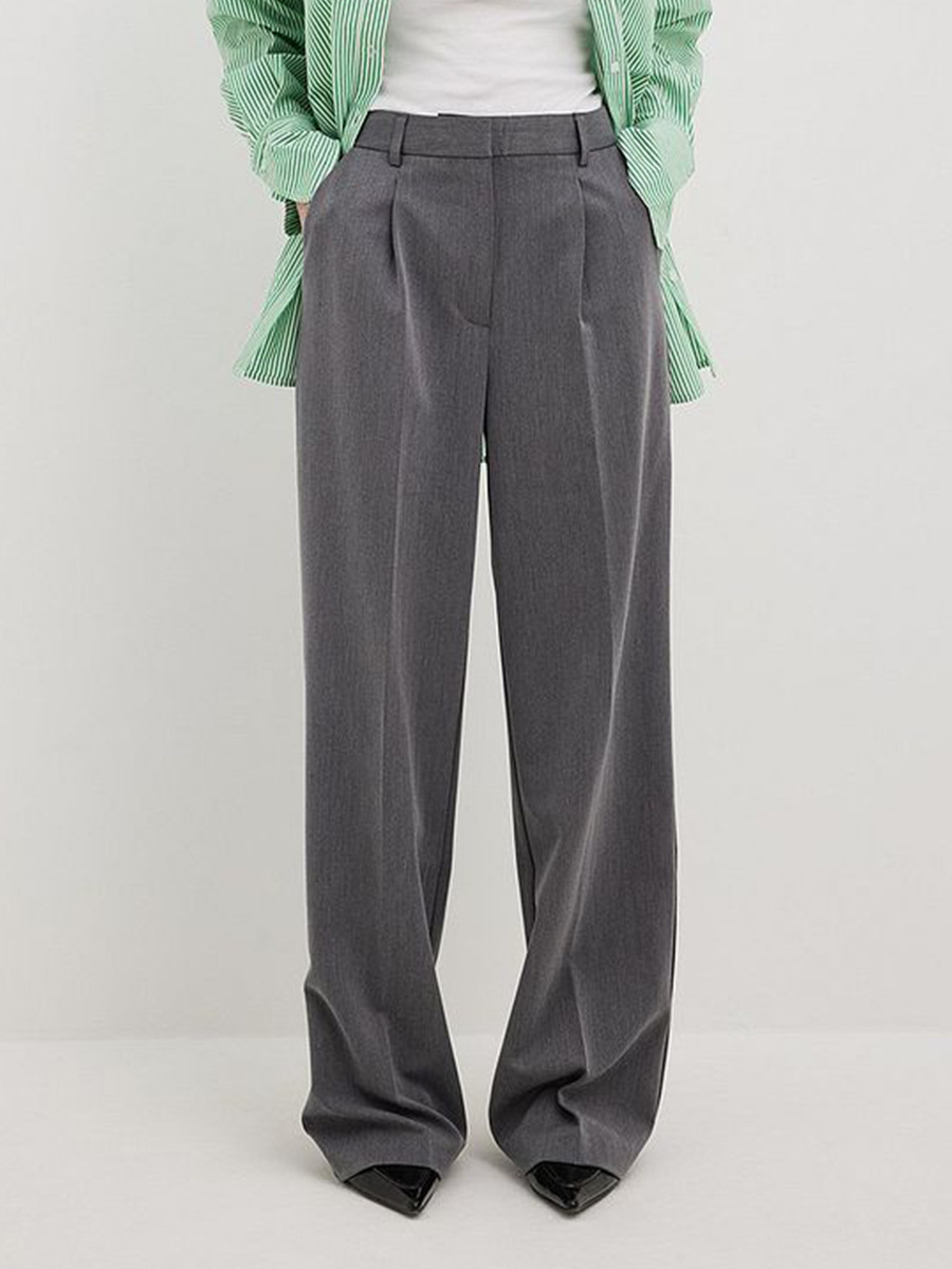 Pantalones de trajes de piernas anchas sueltas transfronterizas Europa y los Estados Unidos 2026 primavera y verano nuevo temperamento clásico recto pantalones de trajes de cintura alta image 2