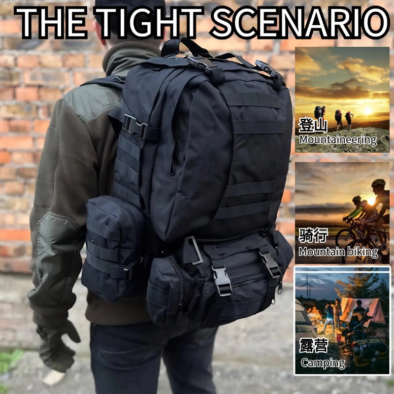 Mochila Táctica Yuebao, Mochila de Gran Capacidad para Montañismo al Aire Libre, Mochila Multifuncional con Cojín de Aire para Uso Todoterreno