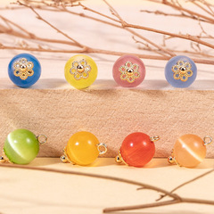 貓眼石旗袍扣子圓珠花托珠扣國風紐扣復古中式漢服盤扣裝飾輔料