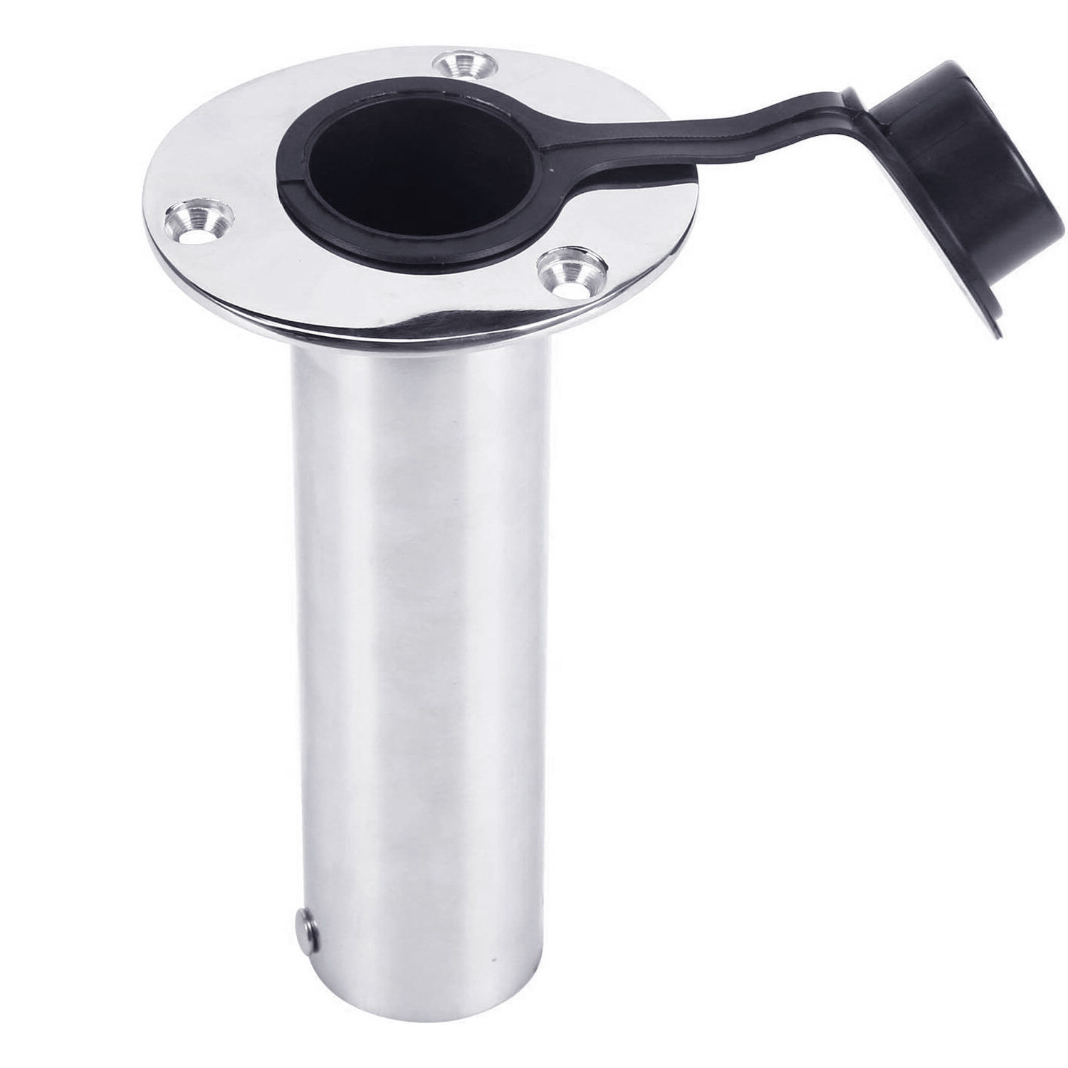 圆底90度不锈钢鱼竿座直插式鱼竿支架配件船用皮划艇用五金配件