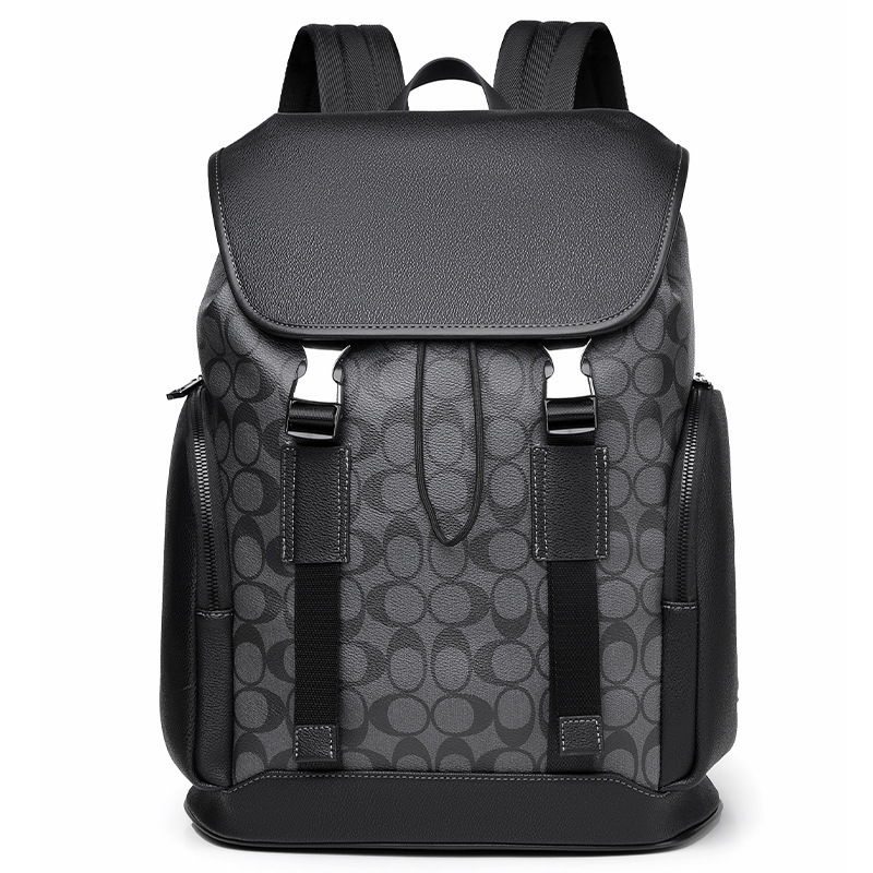High-End Leather Waterproof Backpack, Business Commuter Computer Bag, Men's Large-Capacity Travel Casual Backpack