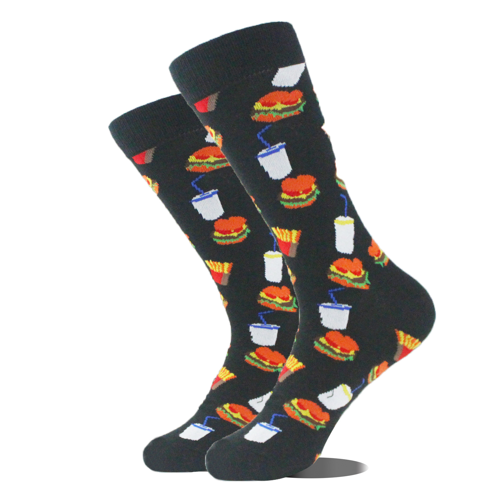 Unisex Simple Style Beer Hamburger French Fries Cotton Crew Socks A Pair display picture 3