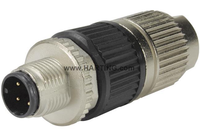 Harting浩亭 21032121306 Harax M12 系列,3路, 电缆安装,公插芯