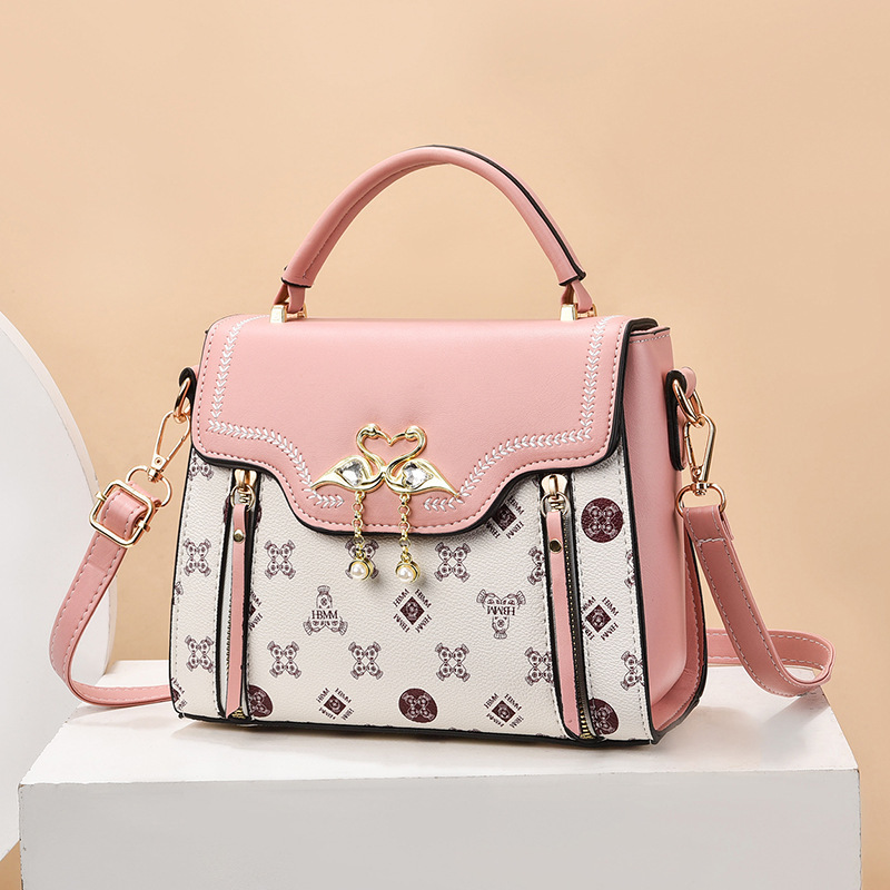 2024 New Arrival Spring and Summer Fashionable Stylish Shoulder All-Match Internet Celebrity Printed Women's Crossbody Portable Small Square Bag Women's Bag
