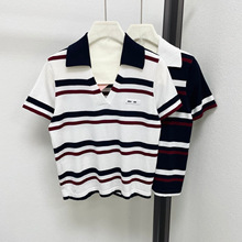 ���͸߶�Ůװ miuϵ26�����¿�ʱ��������֯����polo������t��Ů