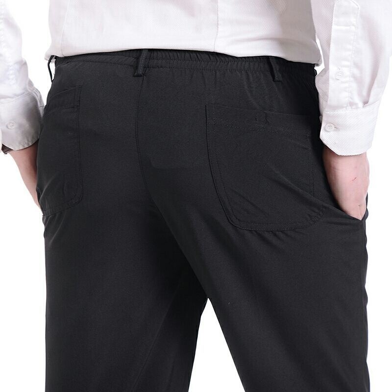 Ice Silk Quick-Dry Pants Summer Thin Style Middle-Aged Men's Casual Pants Elastic Waist Long Pants Loose Stretch Summer Sports Pants Ice Silk Quick-Dry Pants Summer Thin Style Middle-Aged Men's Casual Pants Elastic Waist Long Pants Loose Stretch Summer Sports Pants