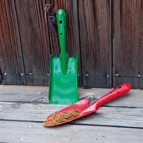 Colored stainless steel gardening flower shovel, outdoor garden shovel, one-piece colored shovel for planting flowers, iron steel