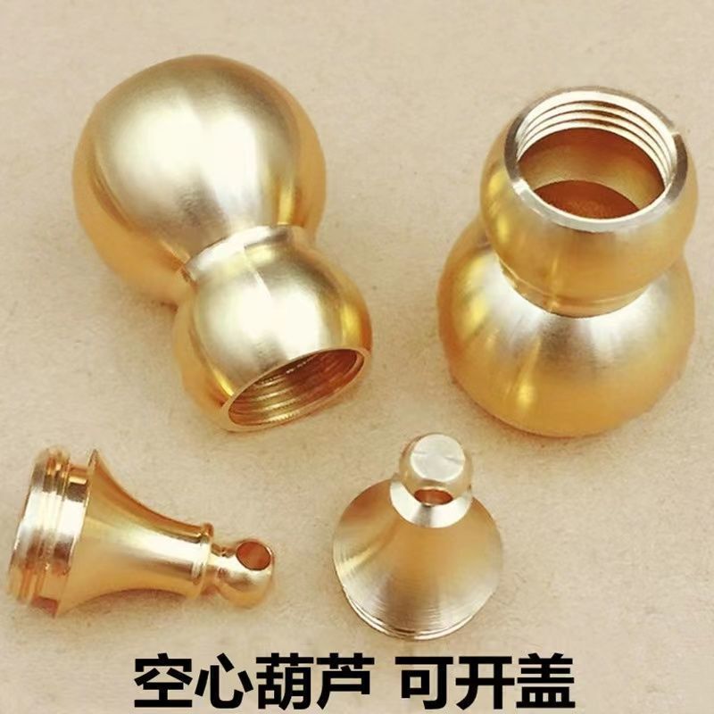 Brass Gourd Hollow Folu Pendant Cinnabar Car Keychain Creative Handmade Gift for Men and Women Brass Gourd Hollow Folu Pendant Cinnabar Car Keychain Creative Handmade Gift for Men and Women