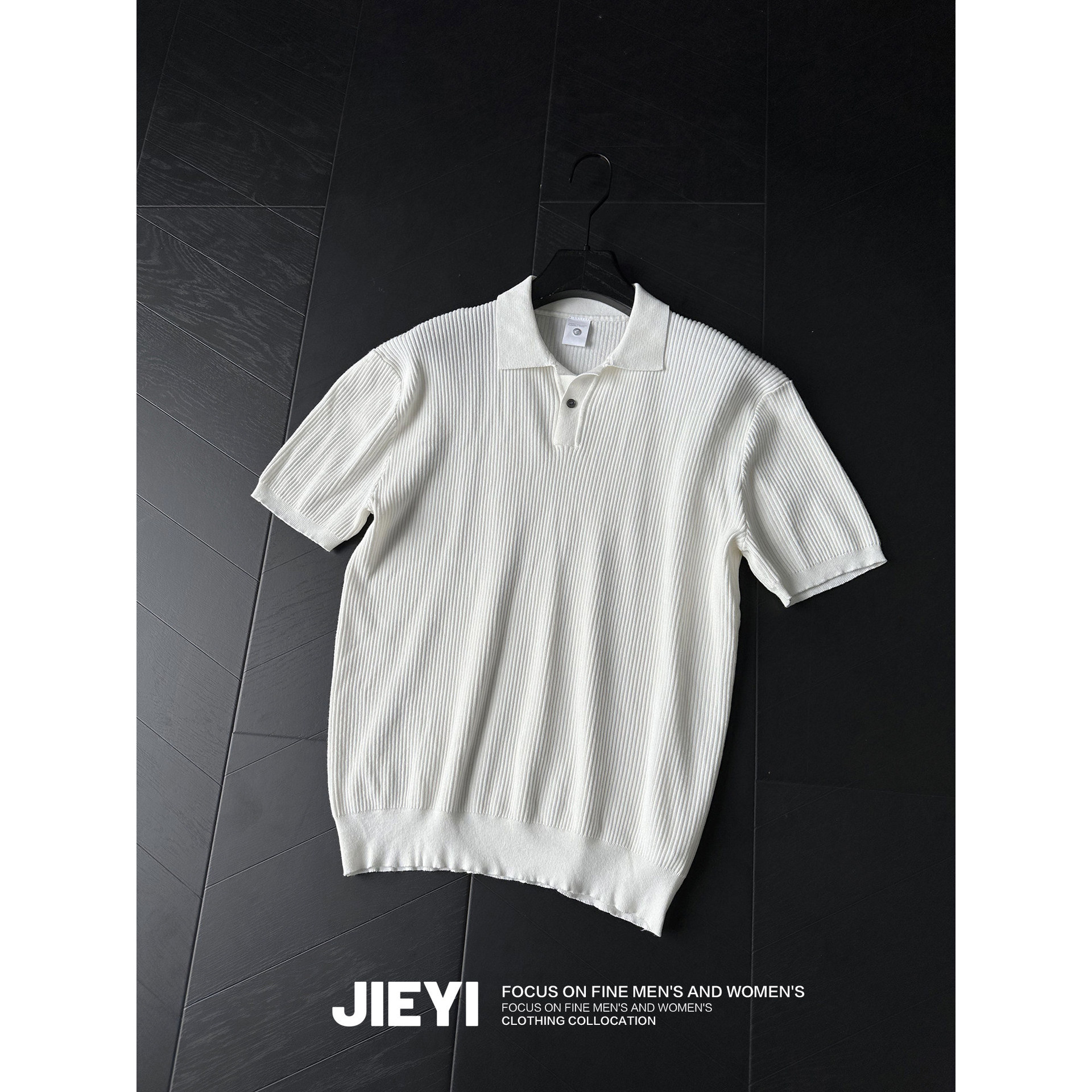 Polo camiseta de punto camiseta de manga corta camiseta de hombre cuello en V Paul rayas viejas líneas de negocios de verano fábrica transfronteriza mayorista image 7
