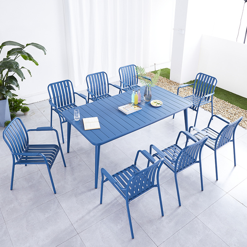 Mesa y silla al aire libre patio terraza al aire libre terraza villa jardín impermeable protección solar aleación de aluminio set mesa de té silla