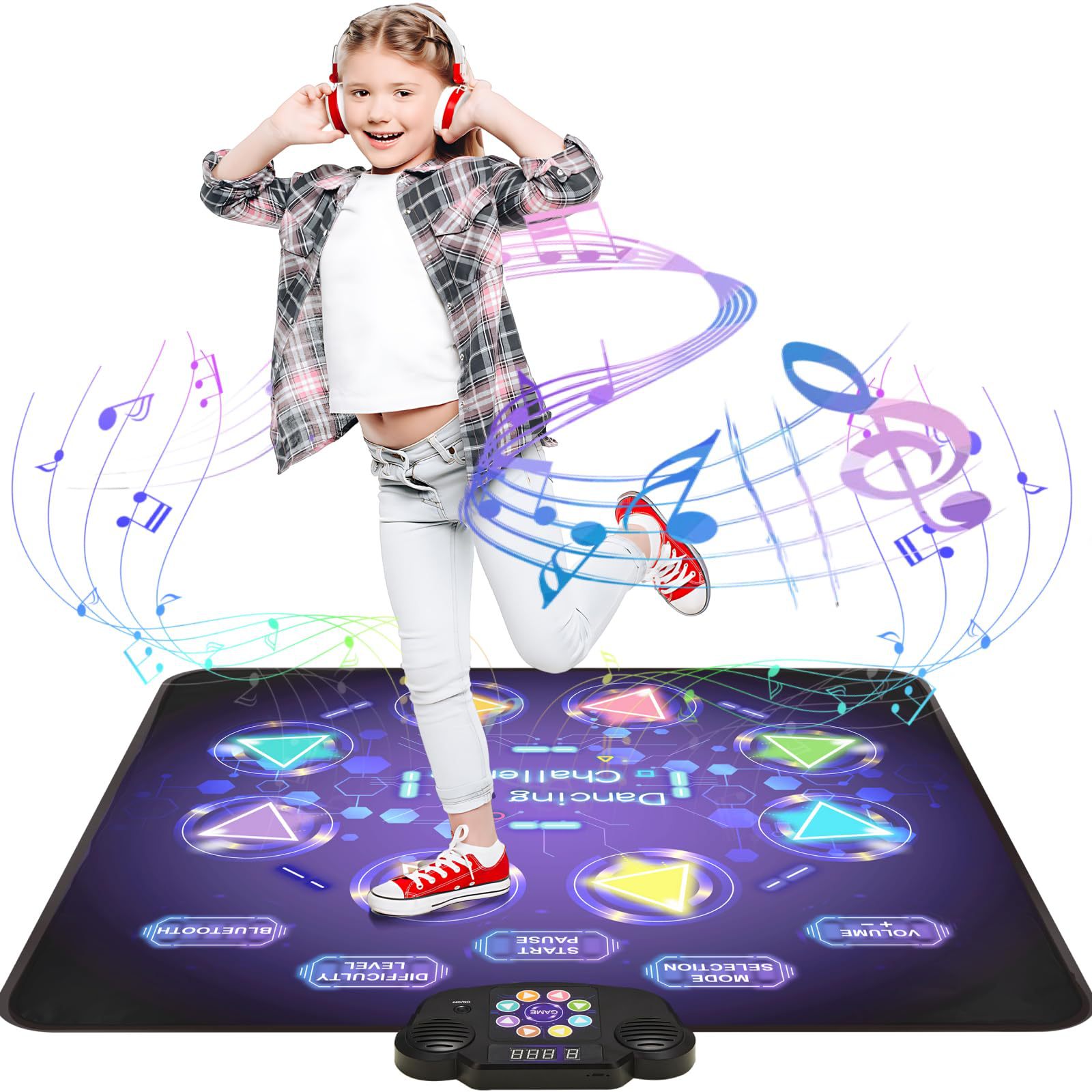Cross-Border Hot-Selling Children's Light-Up Bluetooth Dance Mat, Music Game Mat, Dance Pad, Upgraded Rechargeable Version, Foreign Trade Toy
