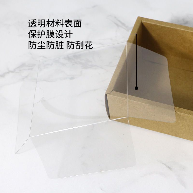 Brown Kraft Paper Box Transparent Packaging Box Top and Bottom Cover Square Gift Box Souvenir Birthday Gift Box Customized