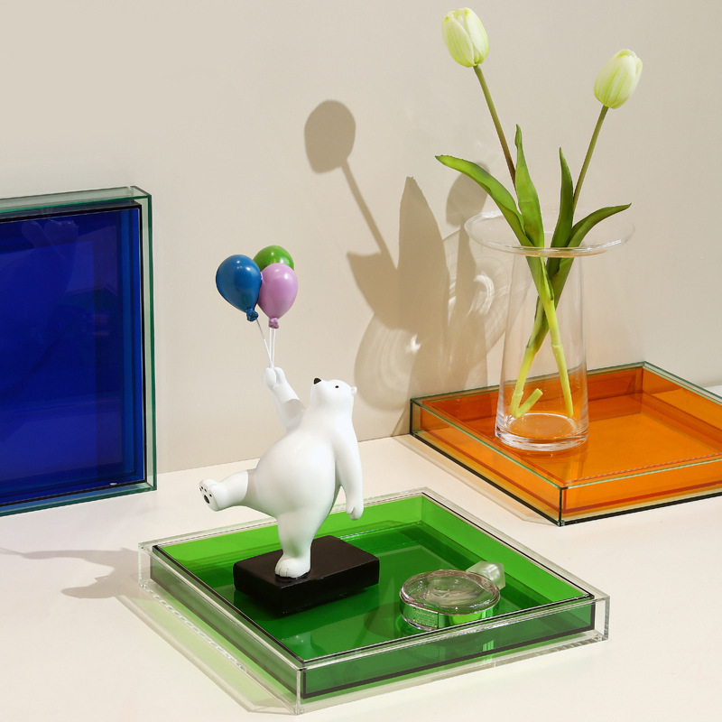 Modern Simple Creative Acrylic Tray Storage Ornaments Living Room Coffee Table Dining Table Home Home Decoration Crafts