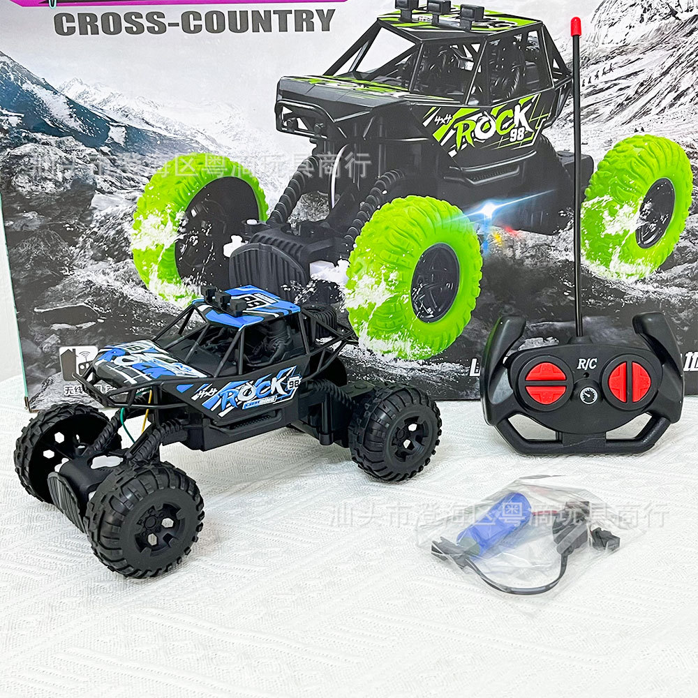 Vehículo de control remoto para niños, vehículo todoterreno de cuatro vías, vehículo de escalada, modelo de automóvil eléctrico, colección de entrenamiento de automóviles de juguete, caja de regalo de inscripción